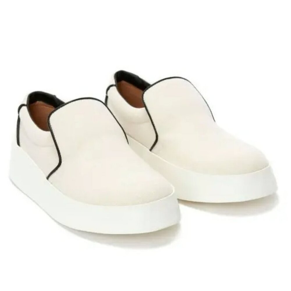 JW Anderson Men's Slip-Ons Natural Canvas Sneakers Size 44 (MSRP $595)
